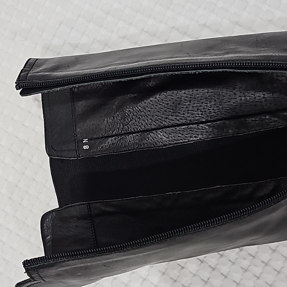 Secto Meucci Black Leather Tall Boots Slide zipper closure round toe Size 8N - Picture 9 of 15